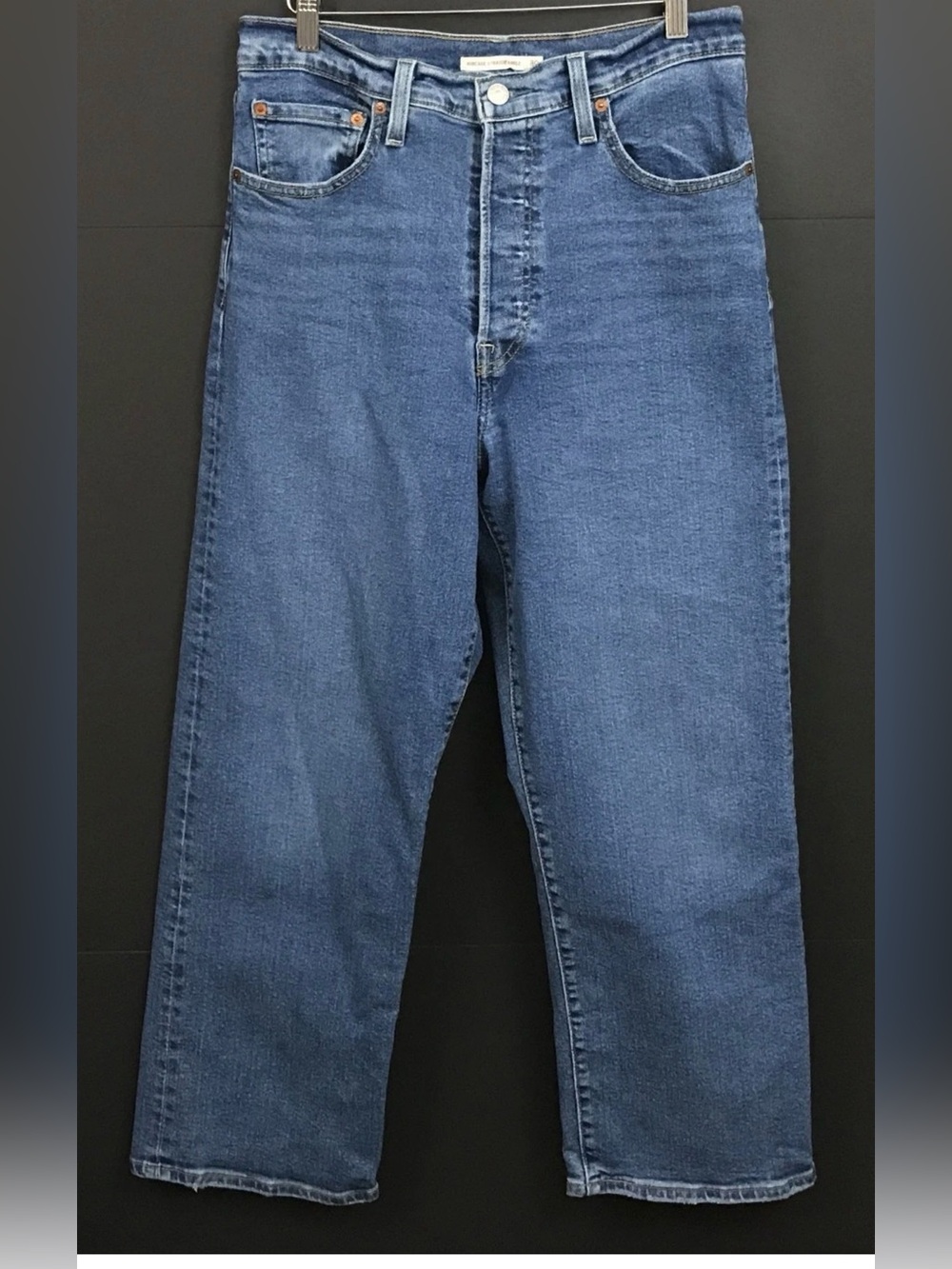 Levi's Women's Ribcage Straight Ankle Medium Wash Denim Jeans Button Fly Size 30
